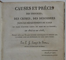 Causes et Précis des Troubles