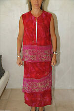 luxueux ensemble jupe + haut viscose lin CHACOK paco-pallas TAILLE 34-36 fr 38i