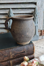 ANCIEN POT GRES MARRON FONCE