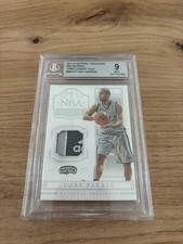 TONY PARKER NATIONAL TREASURE NBA MATERIAL 2/3 #NBA-TP BGS 9