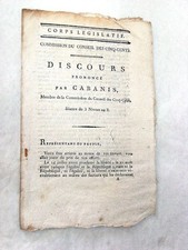 LIVRE ANCIEN DISCOURS APRÈS DISSOLUTION CONSEIL COUP D'ÉTAT NAPOLEON 1800