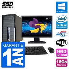 PC Tour HP 400 G1 Ecran 27" Intel G3220 RAM 16Go SSD 960Go Windows 10 Wifi