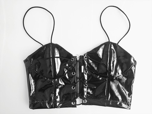 Women vinyl leather spaghetti - vinyl,