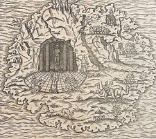 Île de Japart Delta de l'Indus idole par André Thevet 1504-1592 gravure de 1575