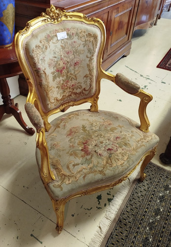 Fauteuil style louis xv - fauteuil,