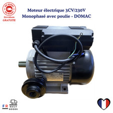 Moteur électrique 3CV/230V avec poulie - DOMAC