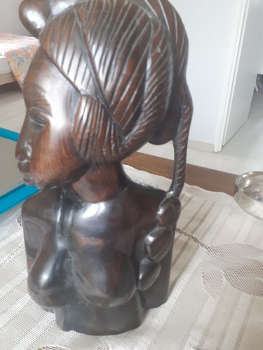 Buste femme africaine bois - buste,