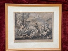 Gravure "L'Empire De Flore" d'après Nicolas Poussin, Gravure de Jean Moyreau