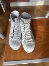 Andrea Conti Femme Bottines Cuir Baskets Montantes Fermeture Éclair Blanches T39