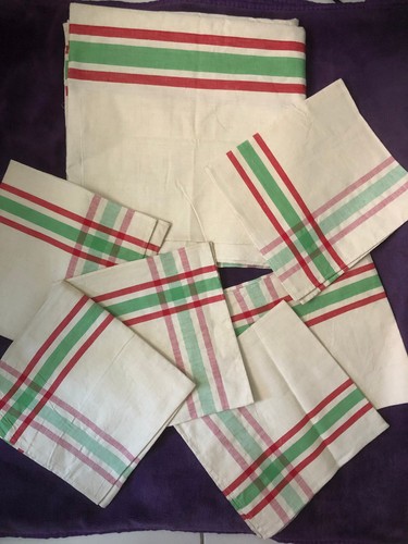 Vintage nappe et 6 - :,