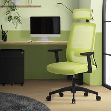 Chaise de bureau gaming d'ordinateur ergonomique pivotante avec roulettes vert