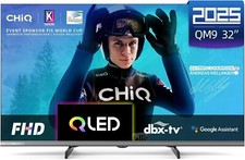 TV QLED CHIQ 32" FHD Google TV HDR10 Dolby Audio Chromecast Bluetooth HDMI USB