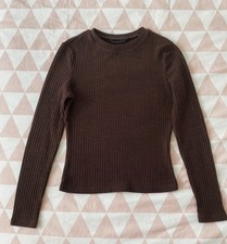 T.Shirt femme manches longues marron Taille XS (34)