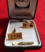 Boutons de Manchette Initiales J M en Plaqué Or - Chatenoud - France   !