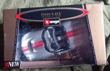 Burago 1998 Shelby Series 1 collection or 1:18 voiture argent rayures rouges