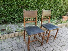 Chaises anciennes bois et cuir style Henri II