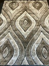 TAPIS DE QUALITÉ SUPÉRIEURE SCULPTÉS BOUFFANTS 120X160CM ENVIRON 6X4FT MEILLEUR AUTOUR MARRON/BEIGE...