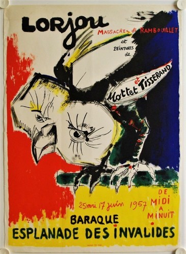Affiche lorjou 1957 exposition - lorjou,