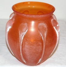 ANCIEN VASE MURANO DESIGN SCAVO PATE DE VERRE STYLE ANTIQUE /NO LAMPE VIDE POCHE