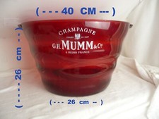 SEAU à champagne MUMM  transparent rouge-IMPECCABLE