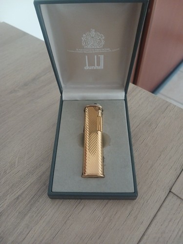 Briquet dunhill plaques - briquet, or
