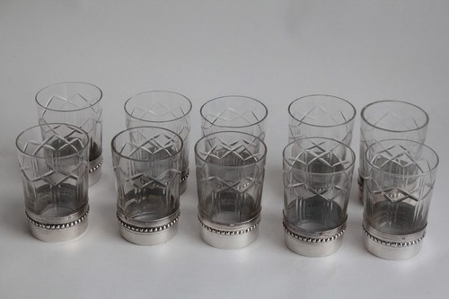 Dix verres liqueur - à, cristal