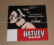 STICKER HATUEY BEER CERVEZA DE CUBA - VINTAGE COLLECTOR