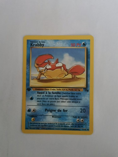 Carte pokémon krabby pv - carte, 51/62