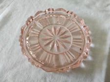Dessous de bouteille en verre rose 12 cm de diamètre