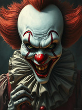 Photo 15x20 clown démoniaque – art horreur réaliste – papier photo 210 g