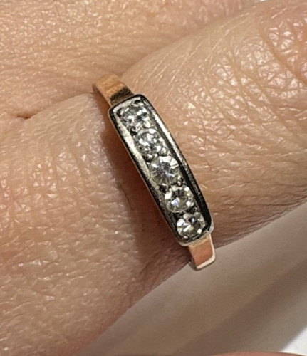 Bague vintage jaune et - bague, or