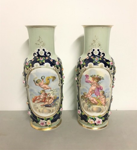 Paire vases porcelaine - en,