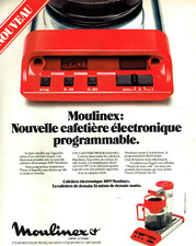 Publicité Advertising  0822  1977  cafetière Moulinex  électronique programmable