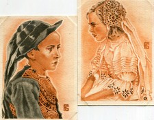 LOT 2 cartes Pays Bigouden collection Pays Breton Illustré par G Géo Fourrier