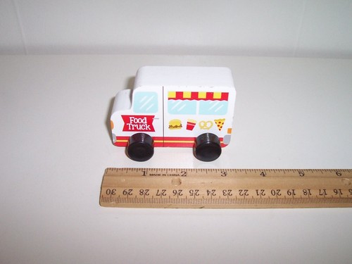 Wooden push food truck - push,
