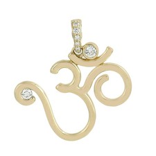 Pendentif Om diamant or jaune