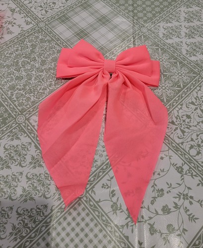 Barette cheveux noeud rose - barette,