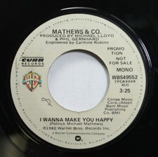 Rock 45 Mathews & Co I Wanna Fait Vous Happy / Sur Warne