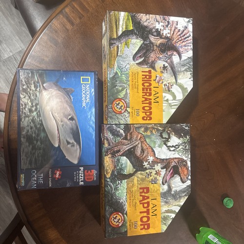 Dinosaur shark puzzle lot - lot, 3
