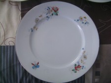 5 Assiettes plates en porcelaine de Limoges "Jean Pouyat" diamètre 24,5 cm