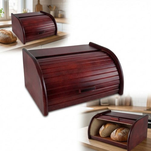 Boîte pain bois - bois, acajou