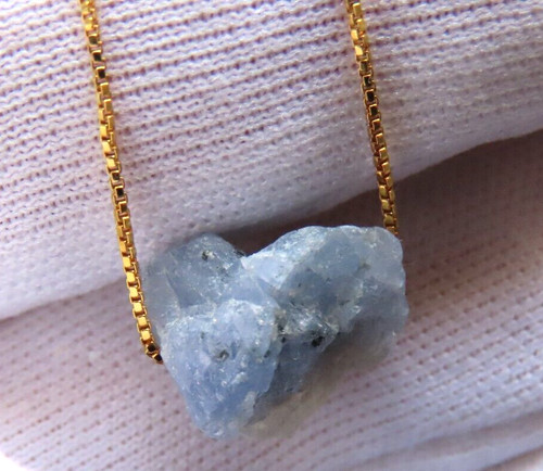 Collier saphir brut argent - collier,