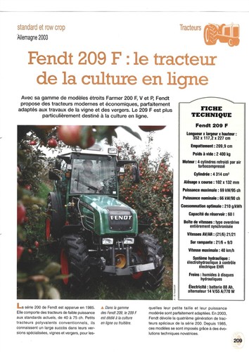 Tracteur fendt 209 - fendt,