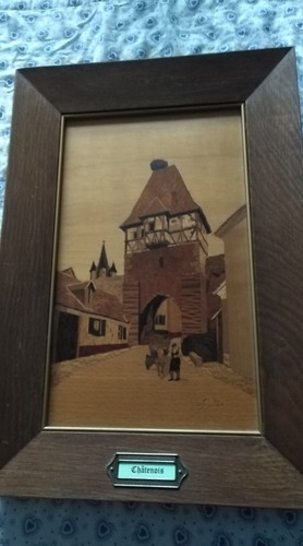 Tableau marqueterie spindler - marqueterie,