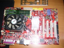 Carte mère MSI MS7369-ver1 avec processeur ventirad ram plaque occasion bon état