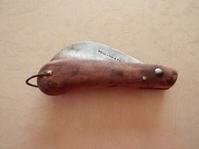 Ancienne et Rustique Serpette, Couteau à Greffer Publicitaire COLLE A FROID REMY