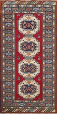 Tapis Foyer Géométrique En Laine Rouille 3x5 Vintage Fait Main Oriental