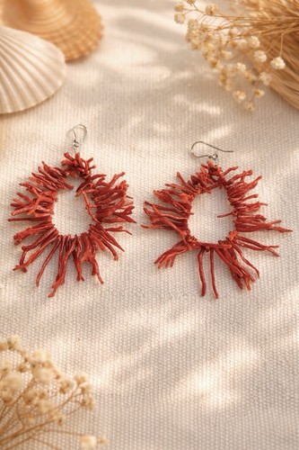 Boucles oreilles corail - d’oreilles,