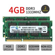 Samsung 8Go 2x 4Go PC3-10600S DDR3 1333mhz SODIMM Laptop Mémoire Notebook RAM FR