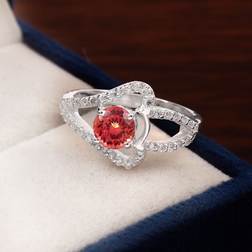 Bague saphir padparadscha 6x6 - saphir,